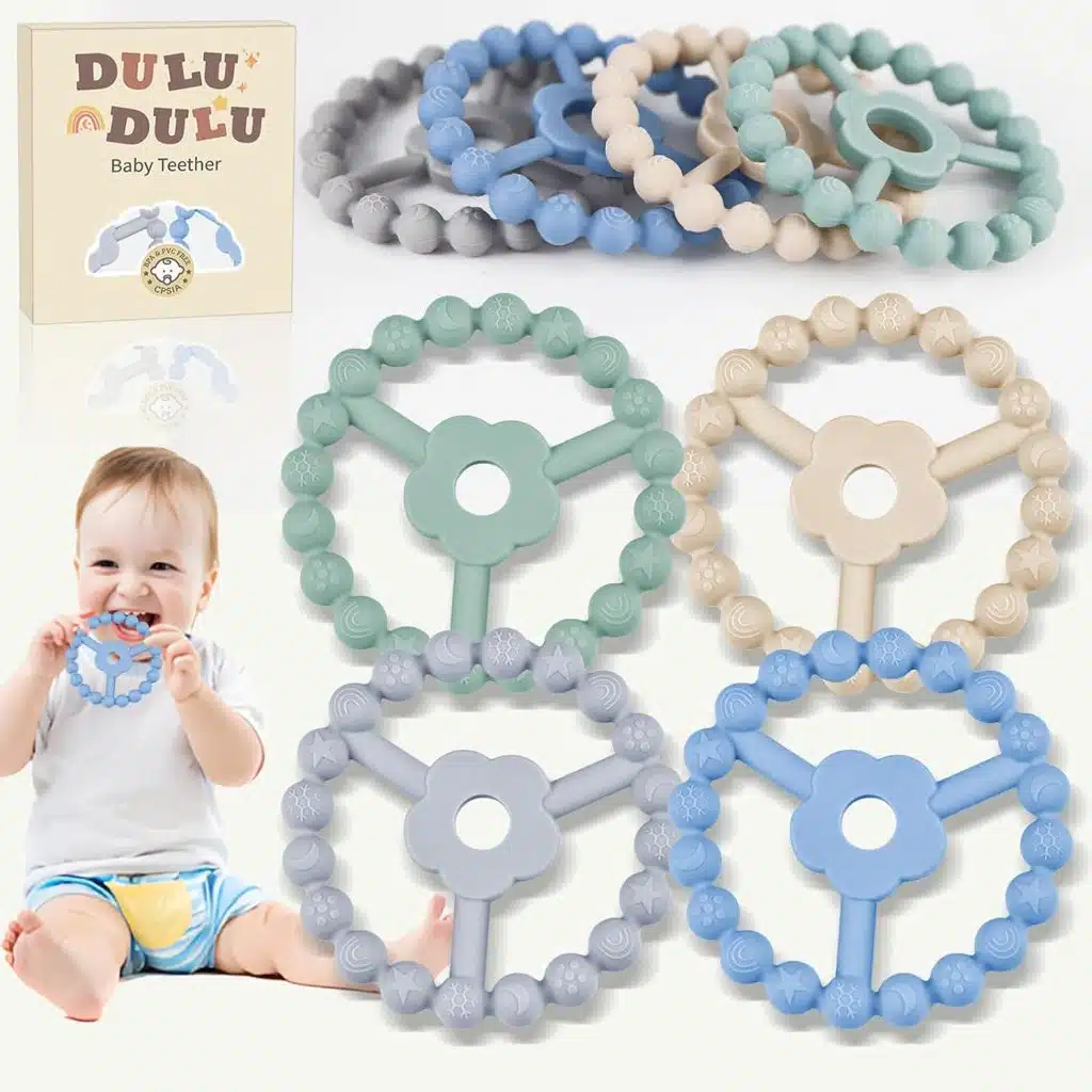 Duludulu 4-Pack Silicone Baby Teether